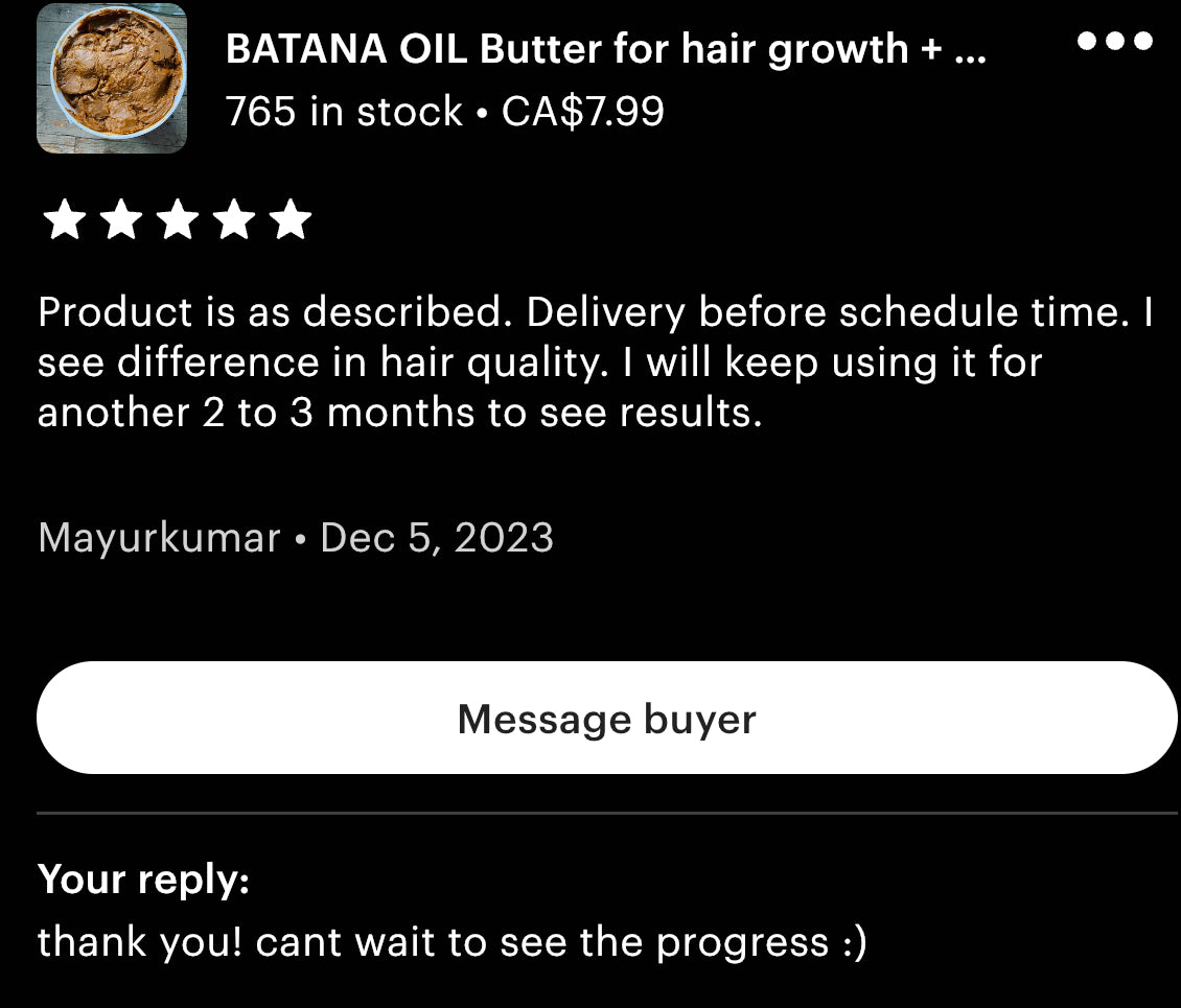 Batana Oil Butter Blend – 100% Organic Ingredients, Sourced from Honduras – Available in Canada