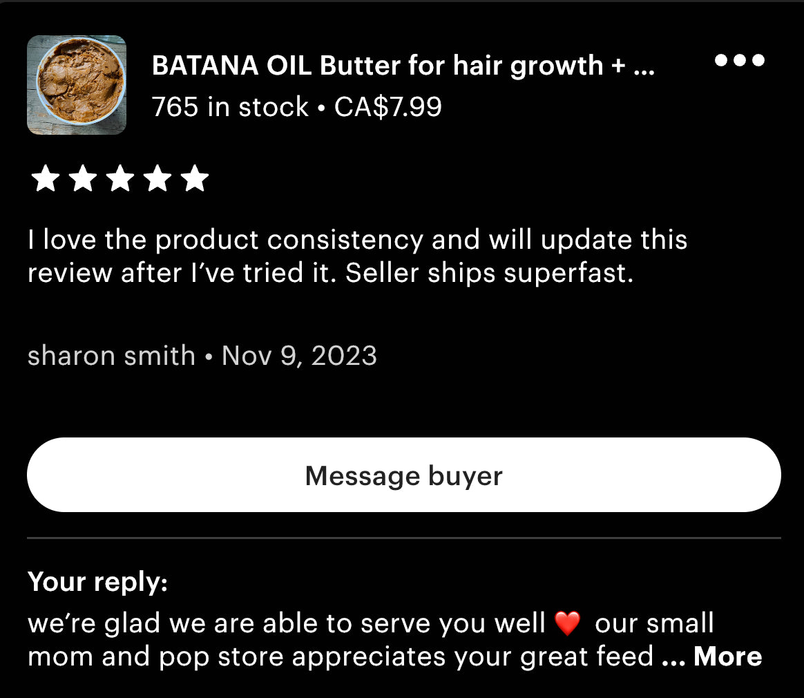 Batana Oil Butter Blend – 100% Organic Ingredients, Sourced from Honduras – Available in Canada