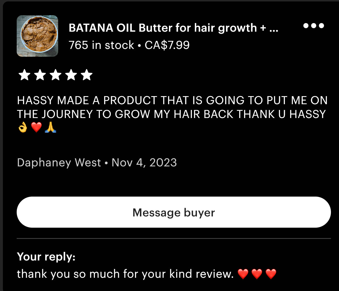 Batana Oil Butter Blend – 100% Organic Ingredients, Sourced from Honduras – Available in Canada