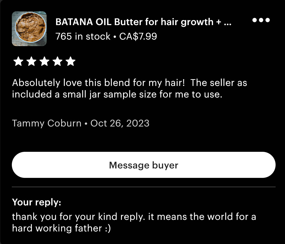 Batana Oil Butter Blend – 100% Organic Ingredients, Sourced from Honduras – Available in Canada