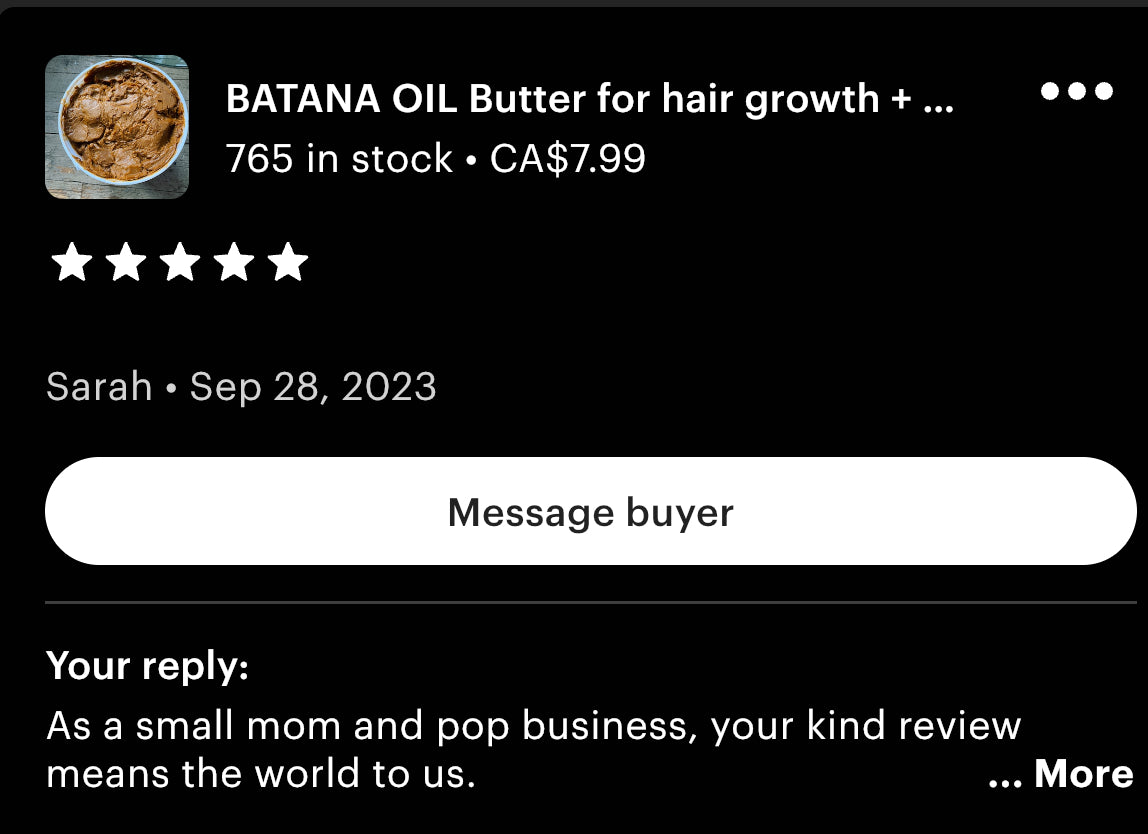 Batana Oil Butter Blend – 100% Organic Ingredients, Sourced from Honduras – Available in Canada